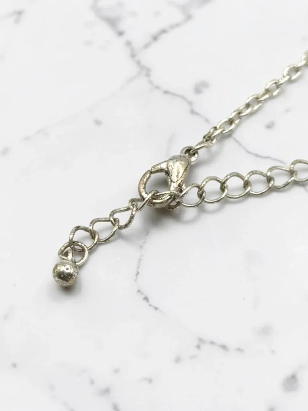 Silver-Tone Faux Pearl and Clear Bead Necklace